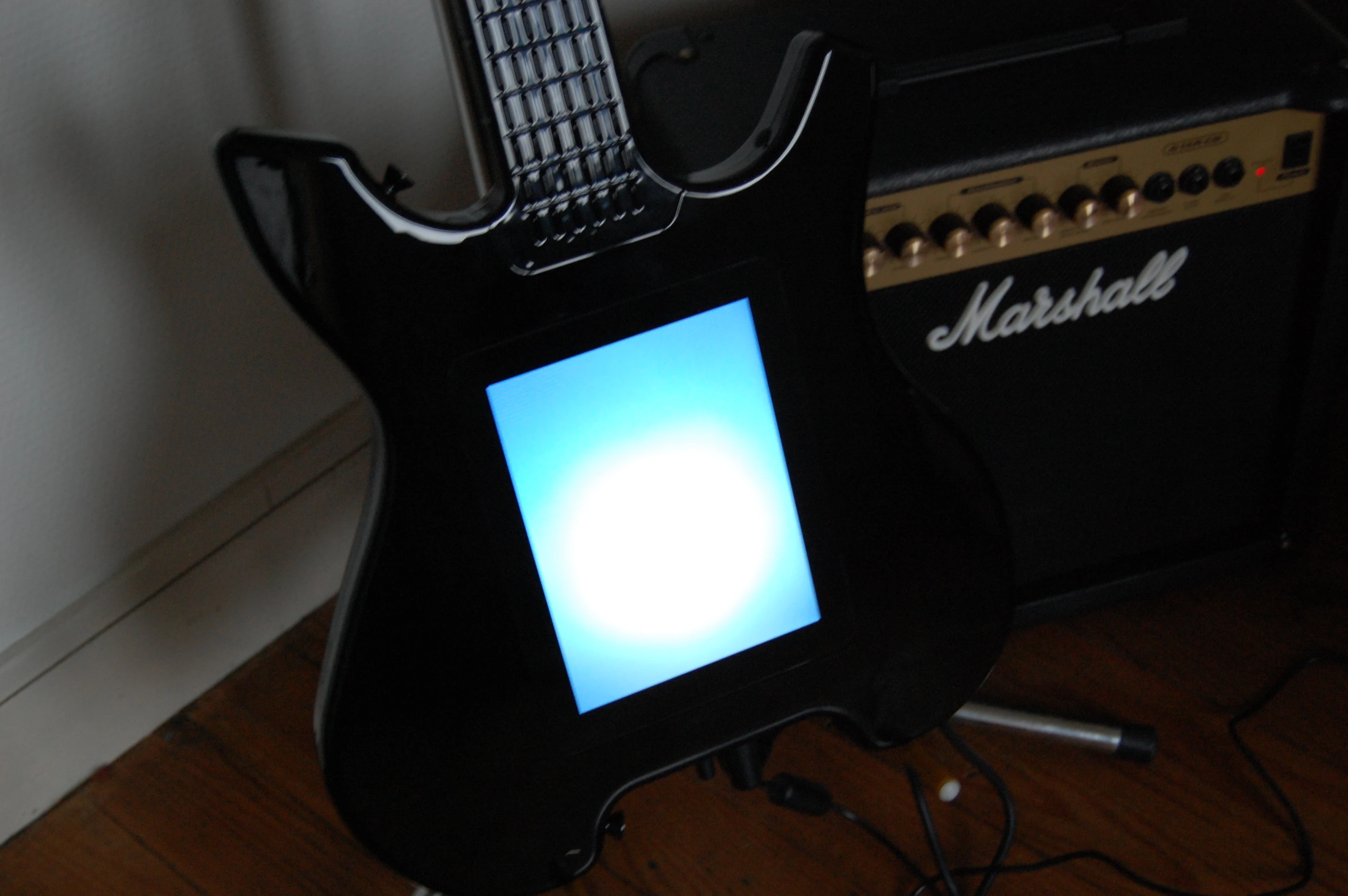 Plugged in and ready to rock - the pulsating touch panel here shown in Ball mode