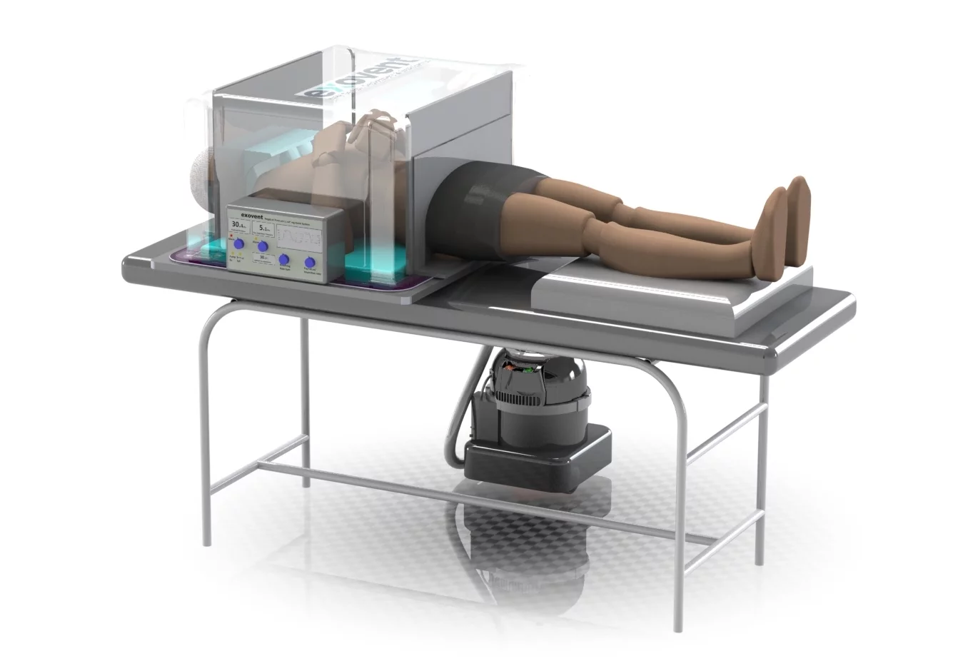 Rendering of the exovent in use