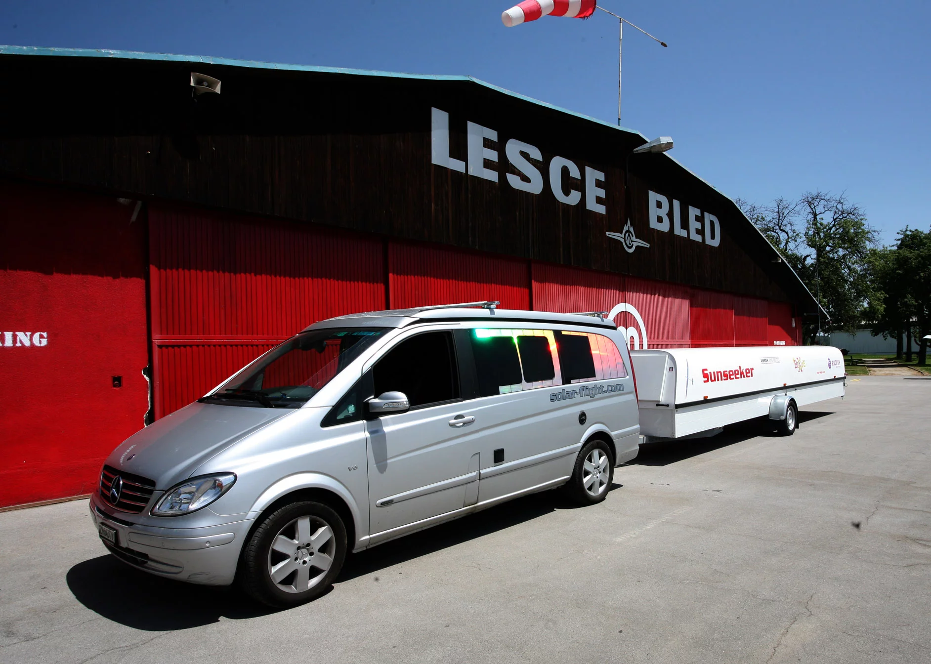 All packed and ready to go - Sunseeker II in its trailer