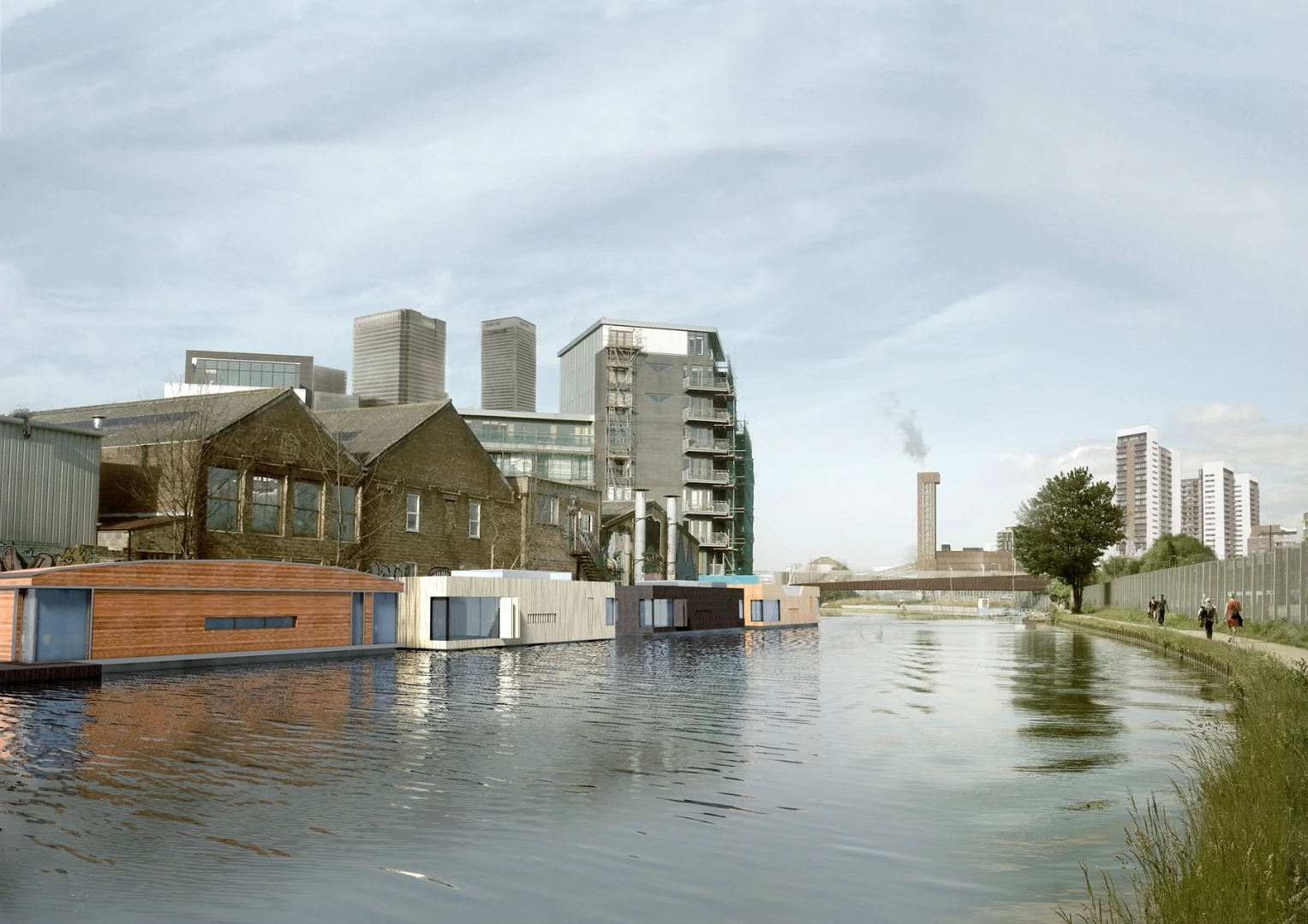 The finalists include Buoyant Starts from Floating Homes Ltd with Baca Architects, which to London's miles of waterways for a solution to the city's housing problem
