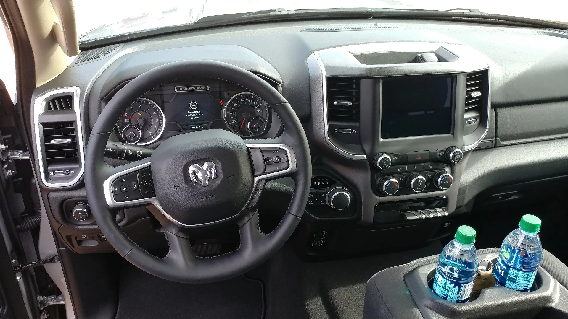 The interior of the 2019 Ram 1500 Big Horn is simple and workaday without being boring or cheap