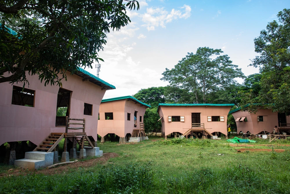 Designed by Blue Temple, these bamboo houses withstood a powerful earthquake without a single crack