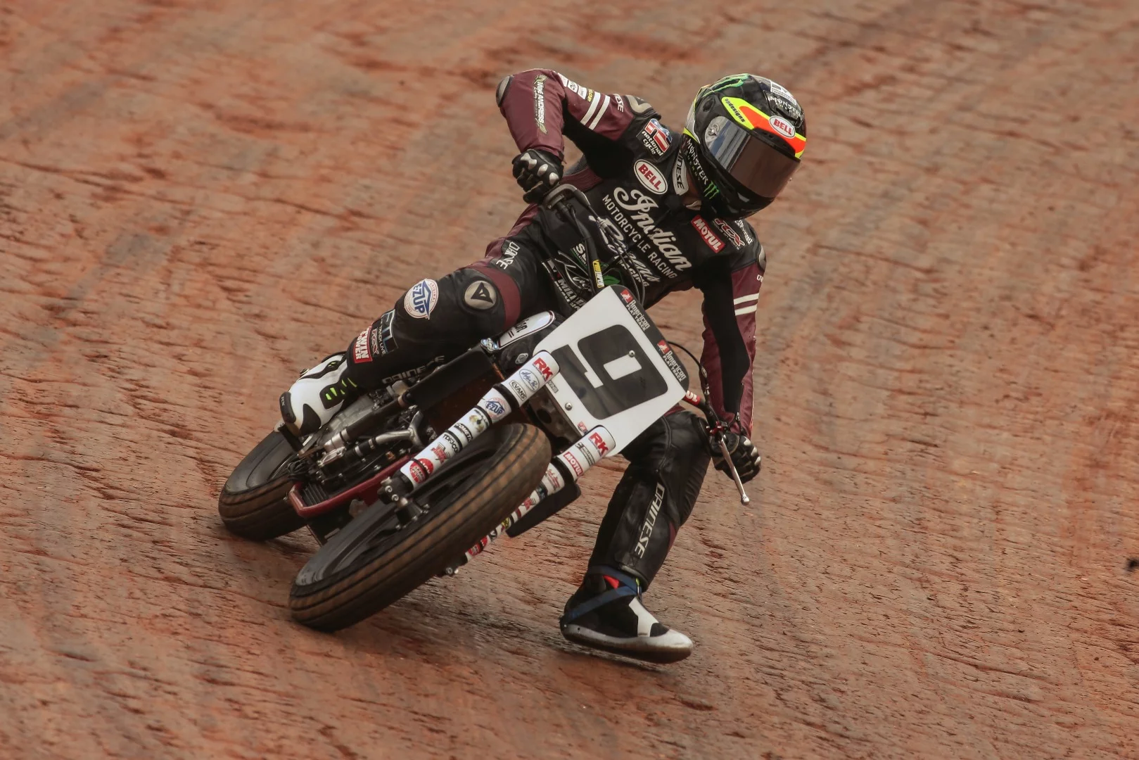 Jared Mees into the corner on his Indian FTR750