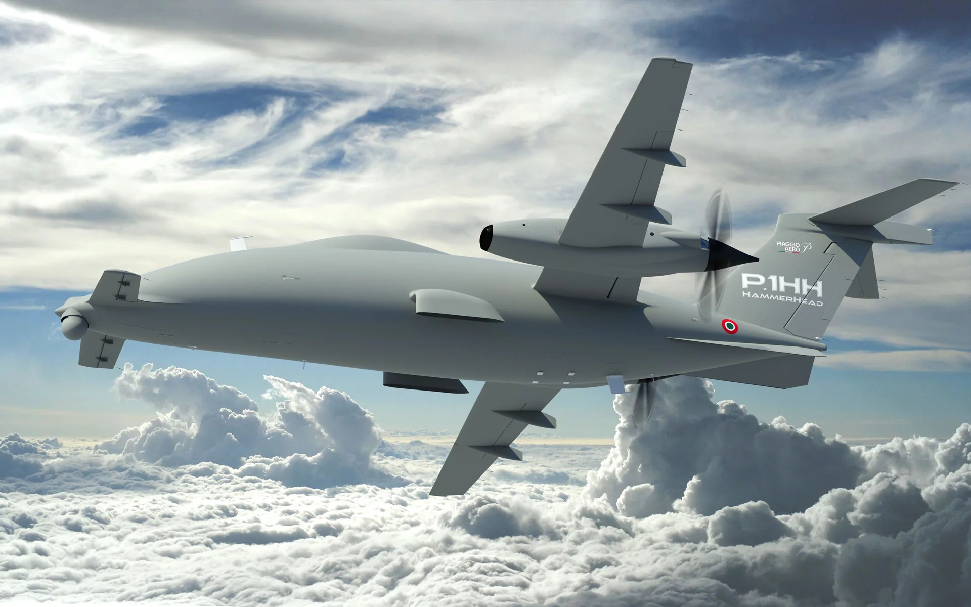 The HammerHead UAV by Piaggia Aero and Selex ES has hard points on the bottom for mounting additional sensors (Photo: Piaggio)