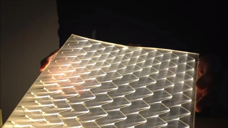 The tiles use less energy than traditional lighting and last for up to 20 times as long