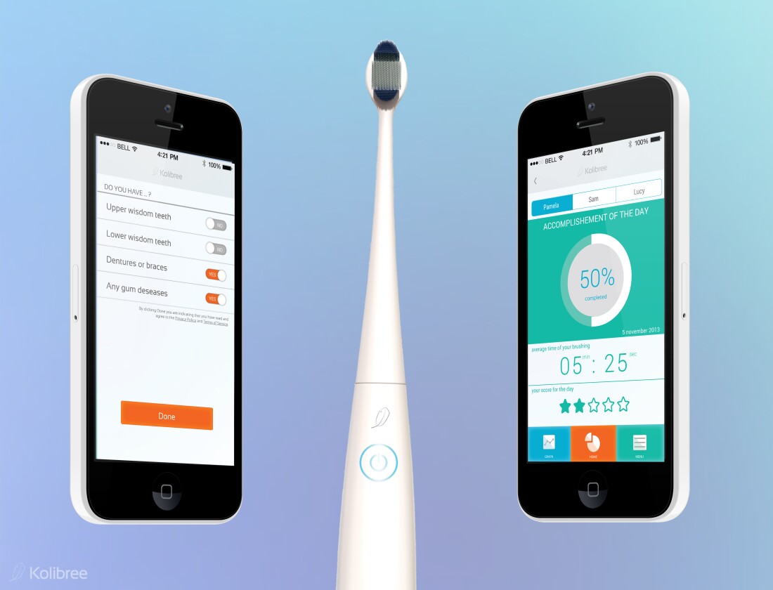 The mobile app will be free and compatible with Bluetooth 3.0 equipped iOS and Android devices, while various models of the toothbrush will be available, prices ranging from US$99 to $100