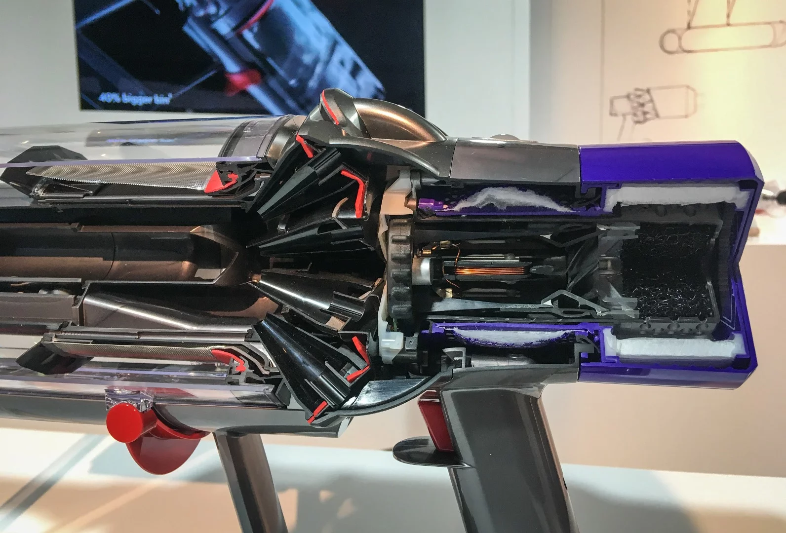 This cross section shows how the 14cyclones are arranged around the central axis