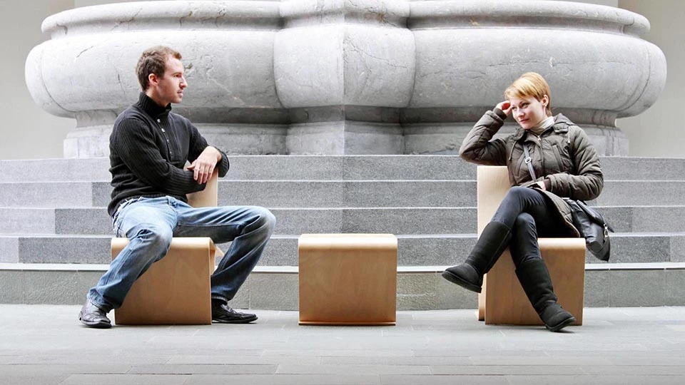 LLSTOL acting as two chairs and a coffee table