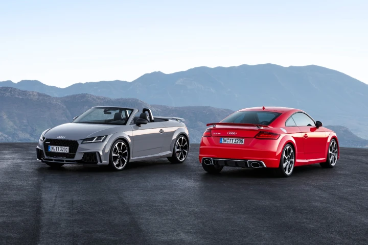 Even though environmental pressures are leading car manufacturers to downsize, the TT RS is still powered by a five-cylinder engine