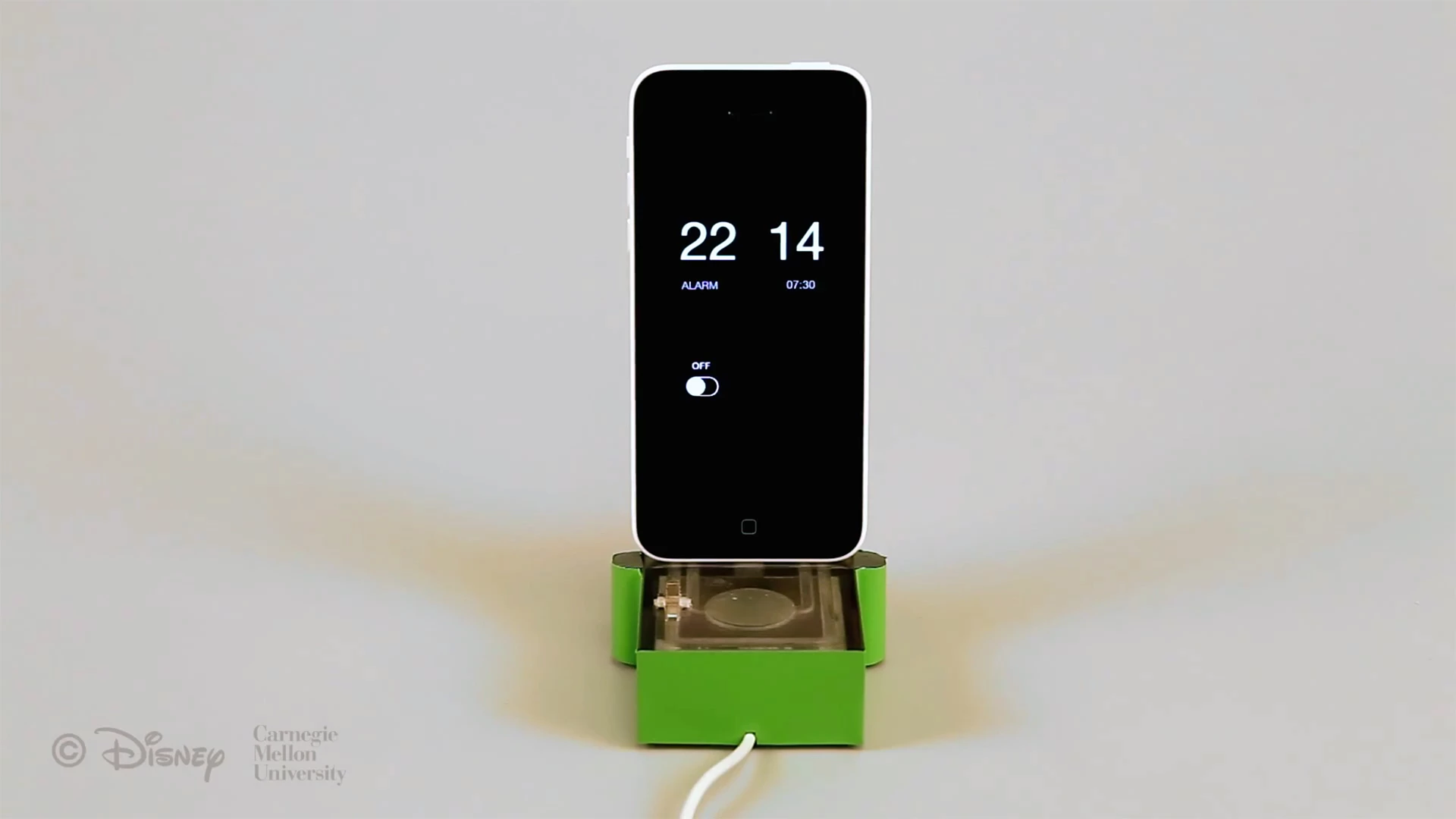 Examples uses for the technology include this alarm clock that provides the user with a physical on/off switch and snooze button