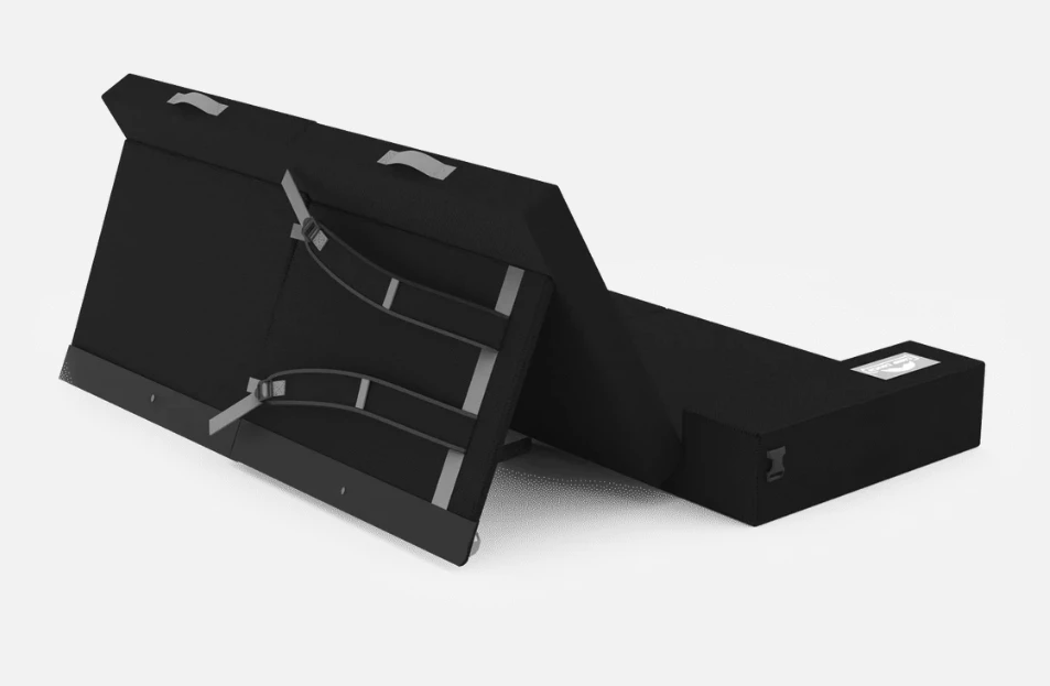 The kickstands can be individually adjusted for comfort