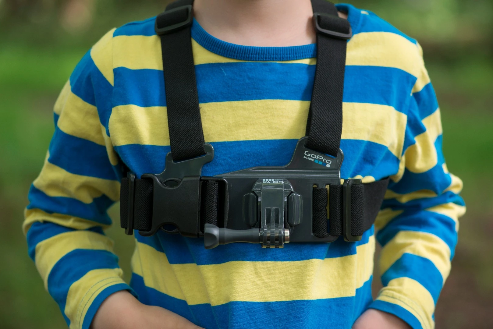 The GoPro Chesty harness features a quick release buckle