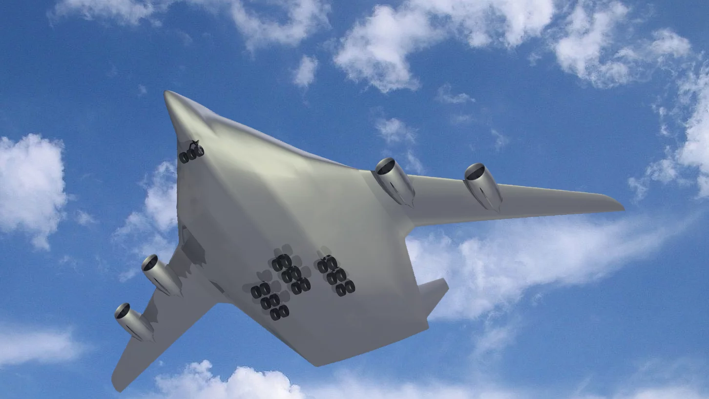 The flying wing configuration simulated by ATTAS as part of the NACRE project (Image: DLR/NACRE)