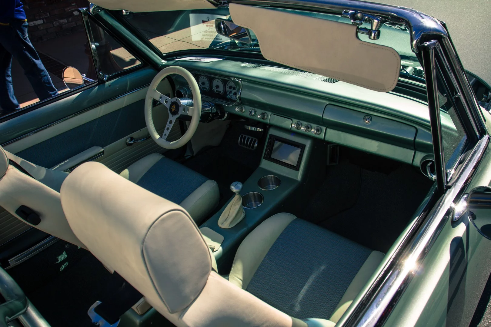 The interior of this 1963 Chevy Nova has some modern upgrades