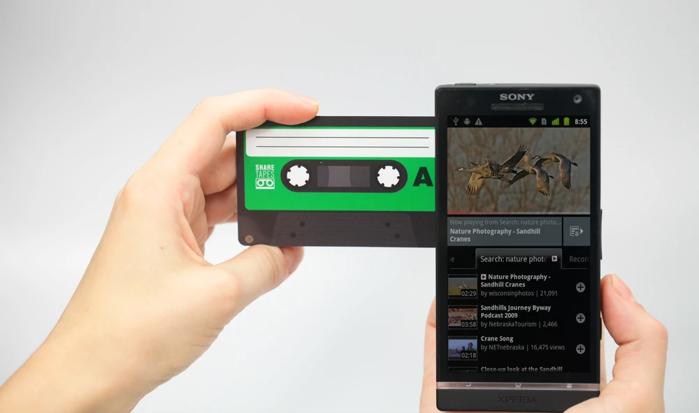 Sharetapes card with NFC functionality