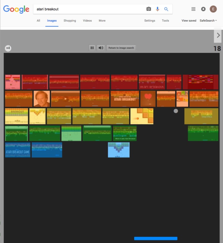 Play Atari Breakout through Google image search