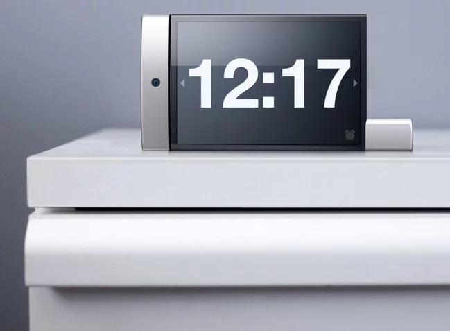 Folding down the kickstand provides the perfect in-phone alarm clock or media player viewing angle