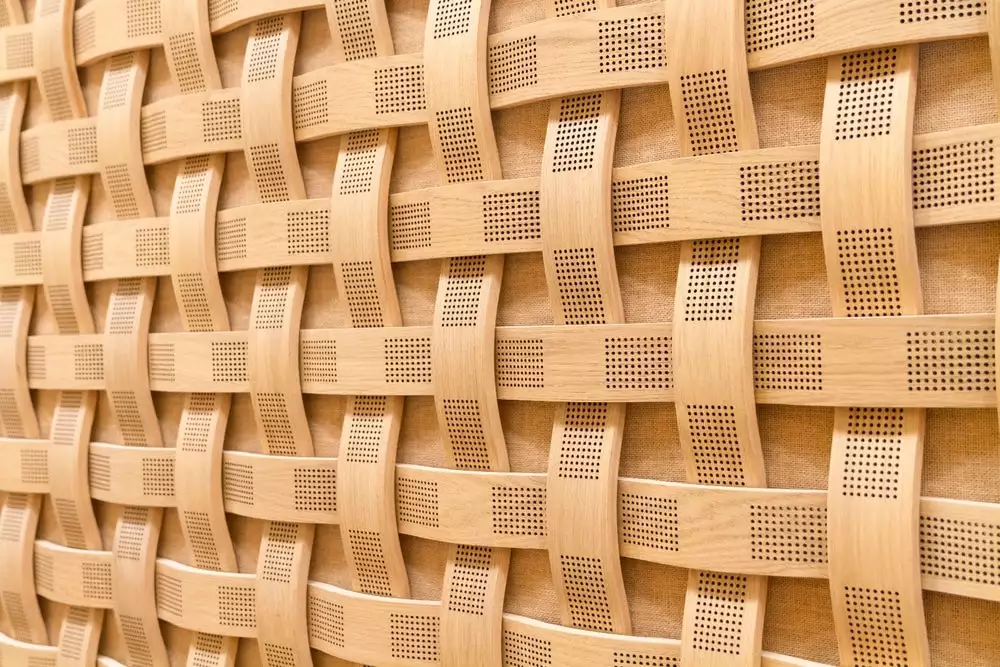 La Seine Musicale's interior boasts intricate wood detailing