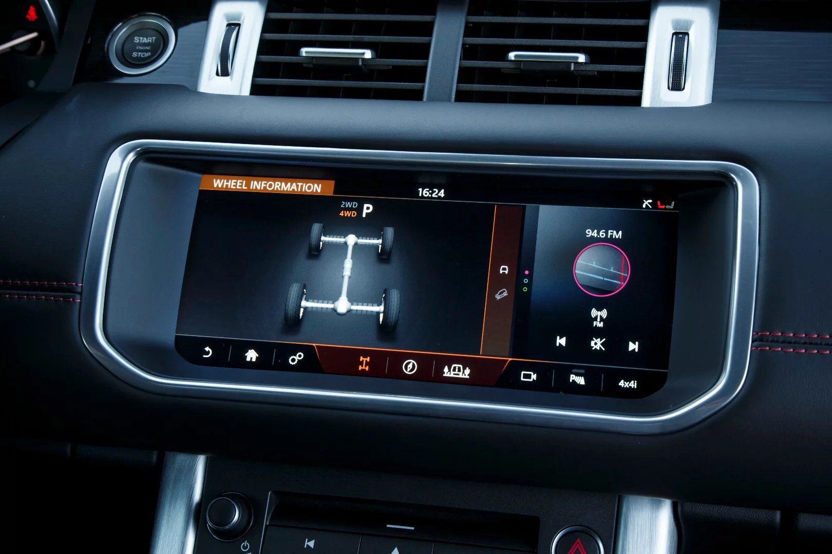 The Evoque Convertible has the same touchscreen control as the coupe