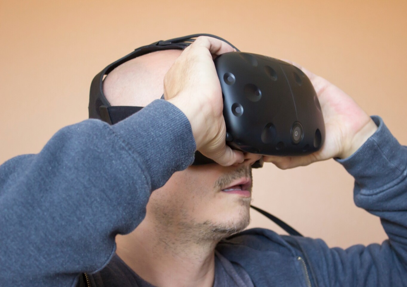 You may find that you get a better image if you wear the headset a little higher than you'd expect to