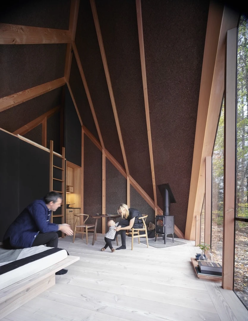 A45's wood-burning fireplace is designed by Morsø