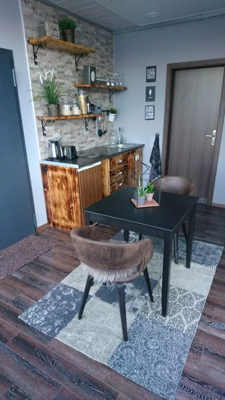 Small living area at Iceland's Panorama Glass Lodge