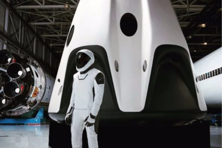 The spacesuit is designed to be used by astronauts aboard the Crew Dragon space capsule