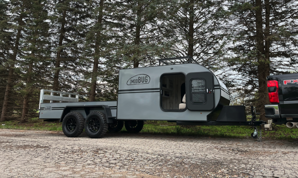 Hovering teardrop toy-hauler camper is like no other RV you've seen