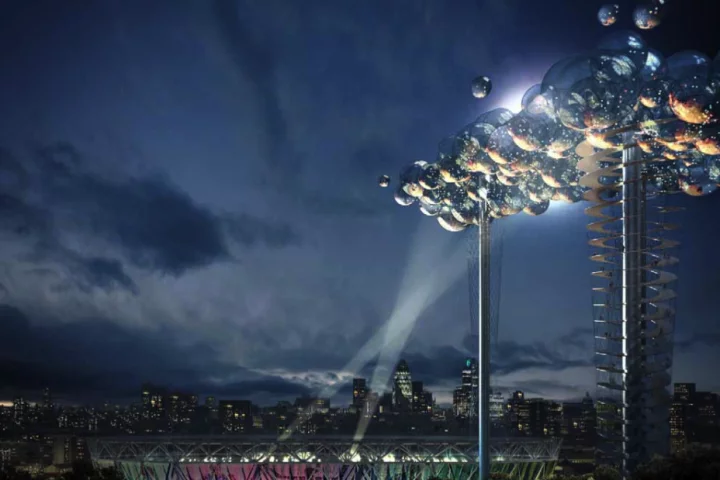 The Cloud would be a multi-tower structure, 400ft tall, comprising huge clear bubbles that would afford amazing views and also project results and news at the 2012 London Olympics