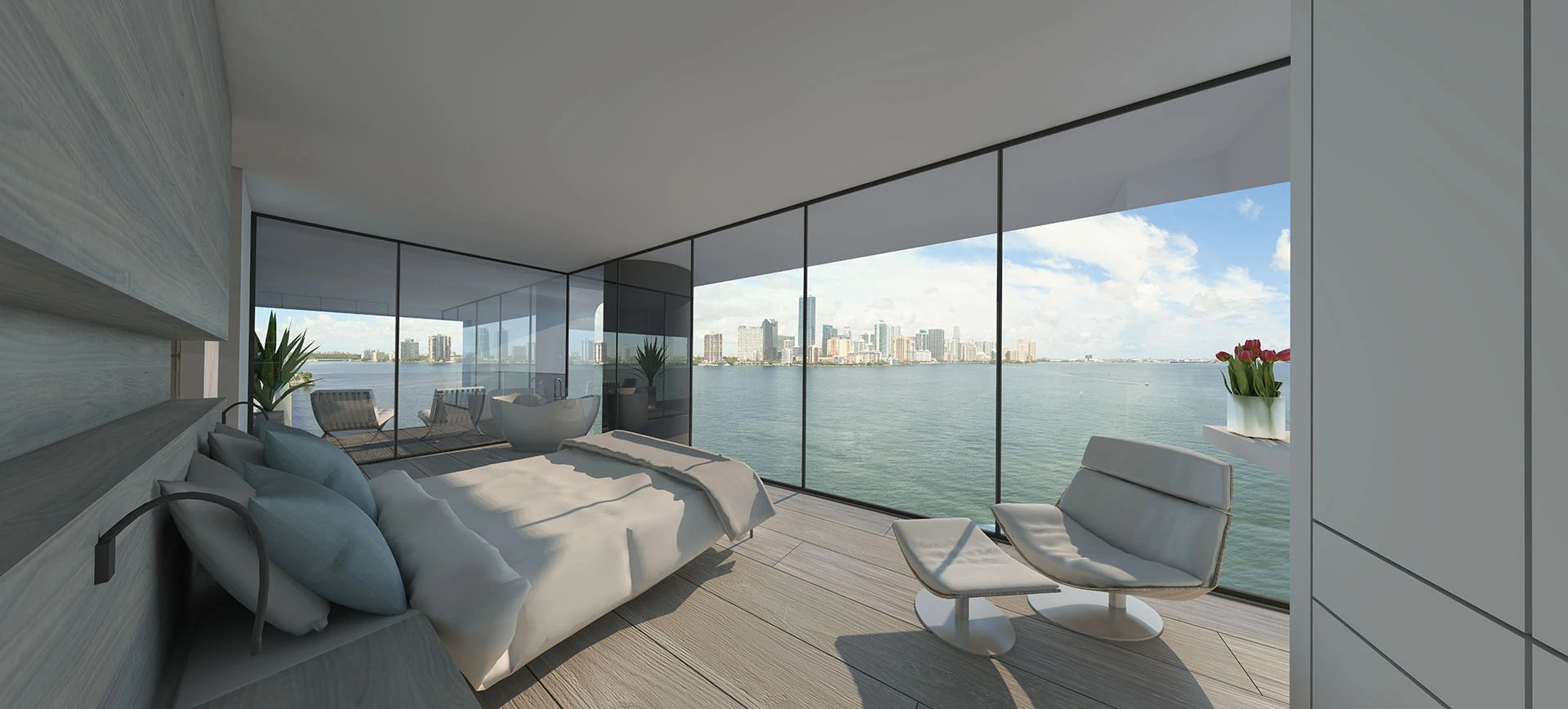 Arkup liveable yacht concept: master bedroom can have the view of your choice