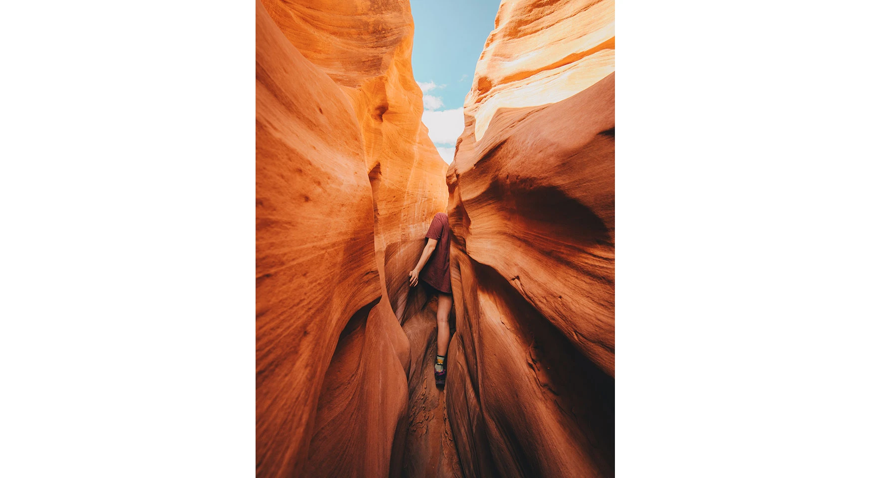 A winner in the People and Nature category, Slender Slots, taken in the narrow slot canyons of Utah
