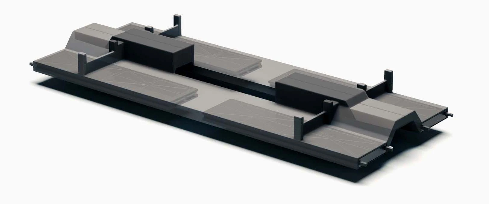 The forged carbon-composite core distributes the weight of four battery packs evenly across quadrants