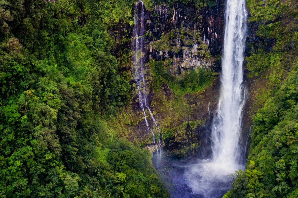 Waterfall on the French island of Réunion