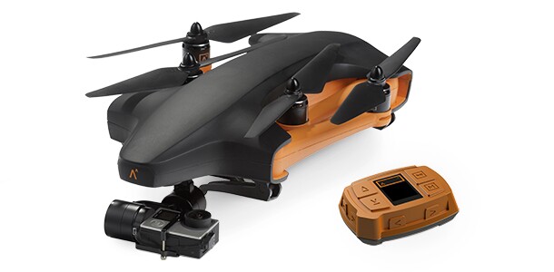 The Staaker drone folds up with props still on to fit in a backpack. This should be a super quick drone to get airborne