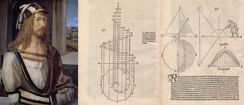 Three bound scientific works by Albrecht Dürer being Underweysung der messung, mit dem zirckel unn richtscheyt in Linien ebnen unnd gantzen corporen (1525), Etliche underricht, zu befestigung der Stett, Schlosz, und Flecken (1527) and Hierinn sind begriffen vier bücher von menschlicher Proportion (1528)., sold for $175,000 at Bonhams on September 26, 2017