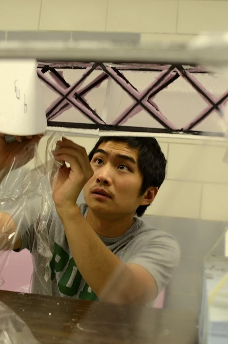 The rotor blades have a thin plastic film skin that becomes tight and smooth when heated