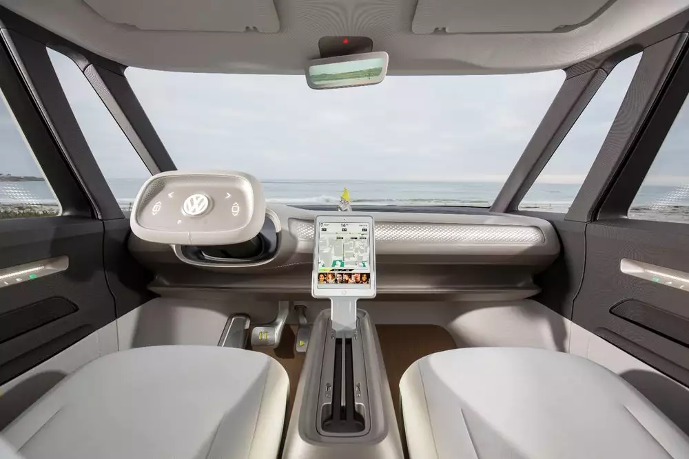 Interior of Volkswagen's forthcoming I.D. Buzz van, which will feature Nvidia tech to power its autonomous systems