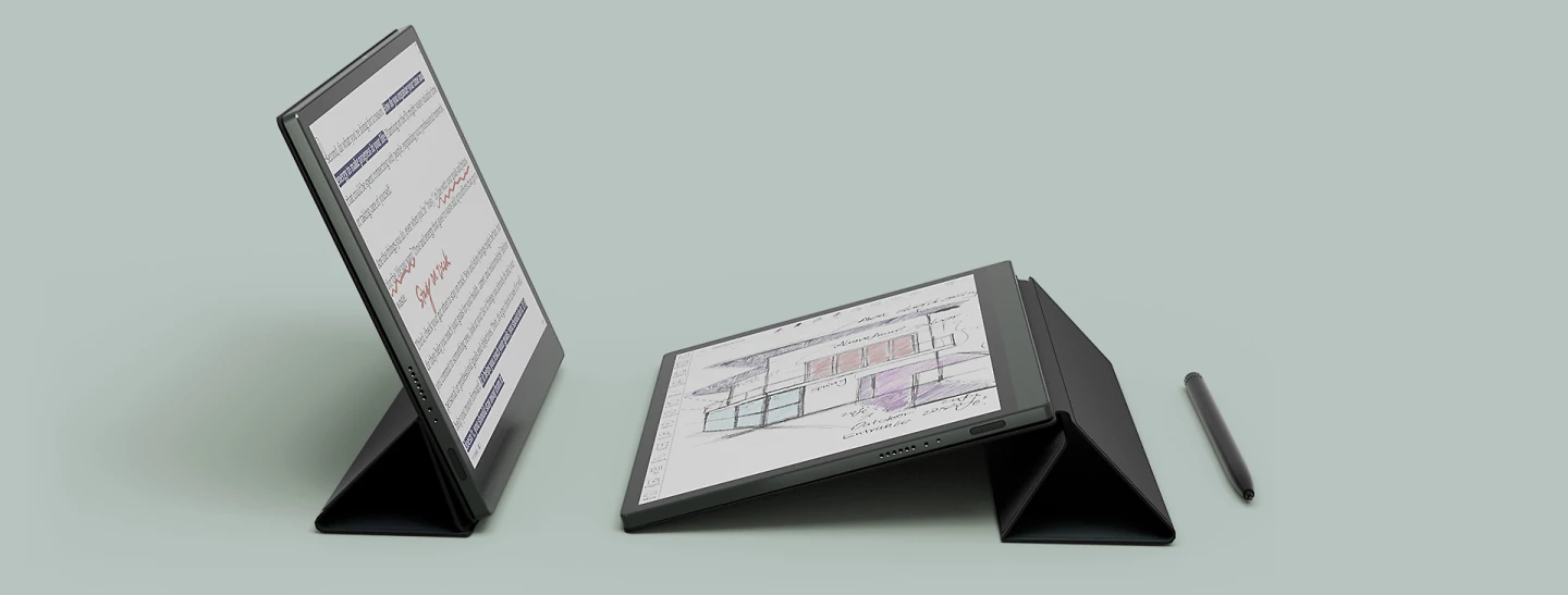 The Boox Tab Ultra C can be optioned with a tri-fold protective case