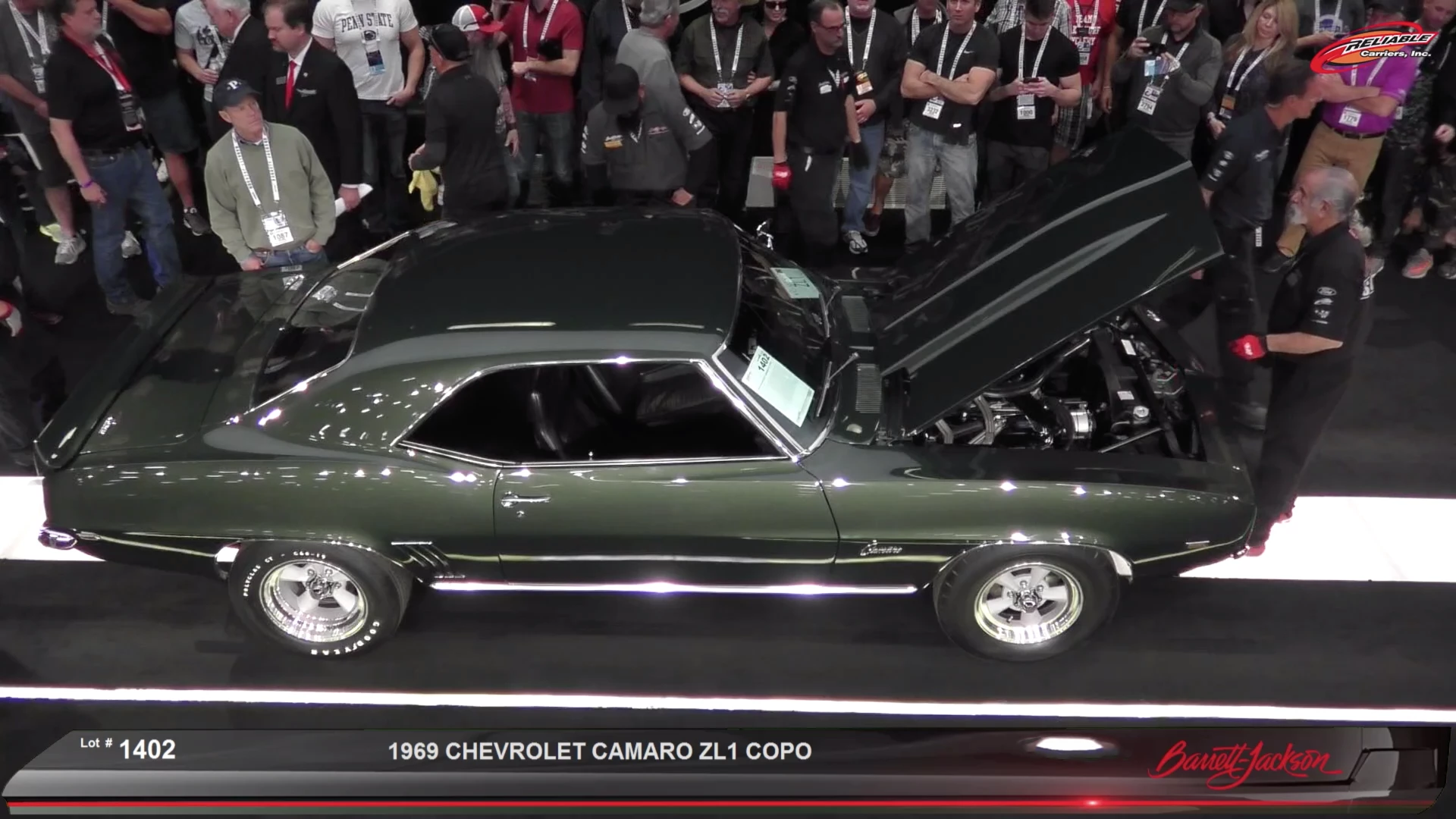 $231,000 | 1969 CHEVROLET CAMARO ZL1 COPO | Auction Link: Barrett-Jackson