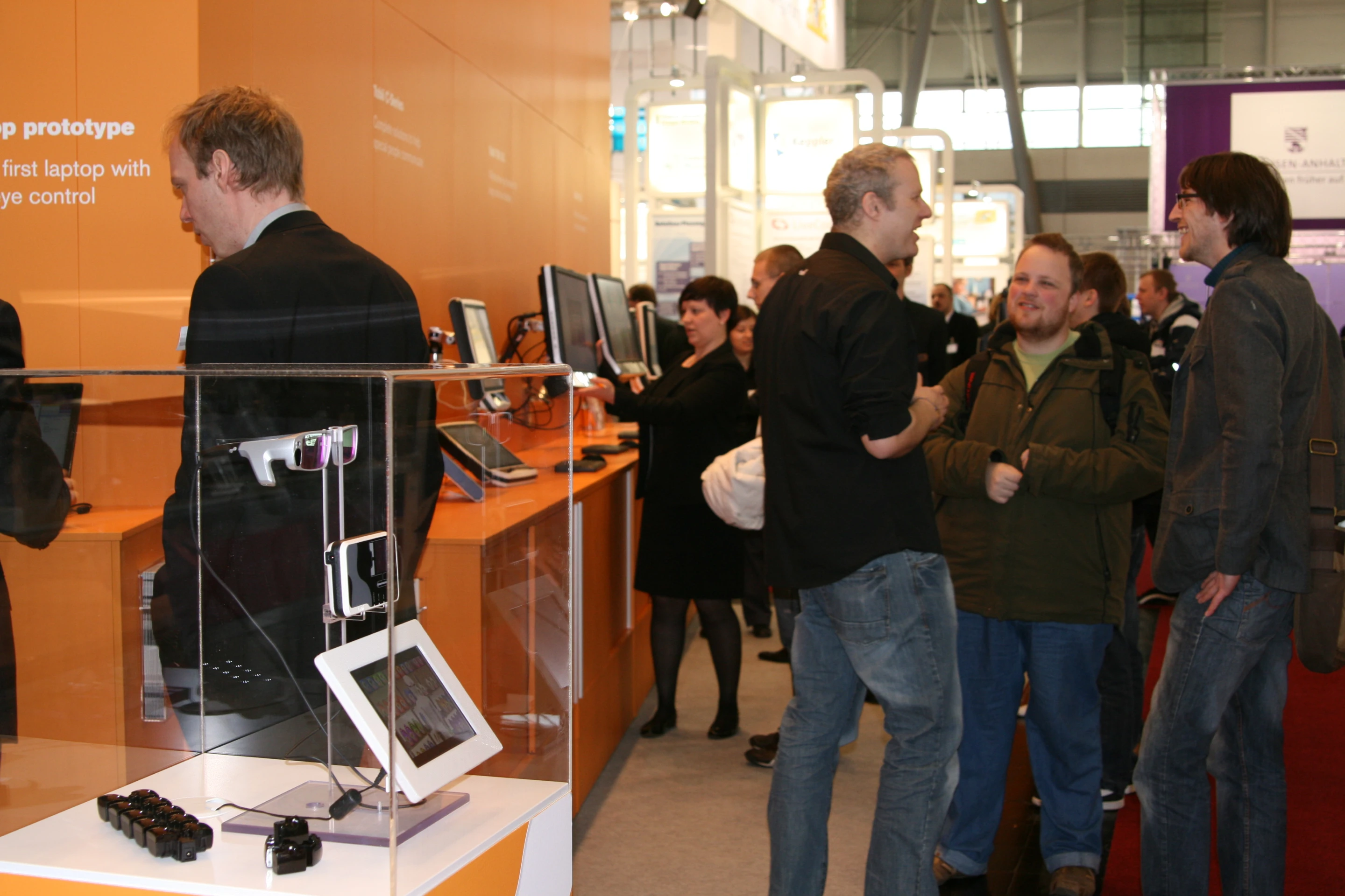 Tobii demonstrating the new notebook with eye tracking and control at CeBIT