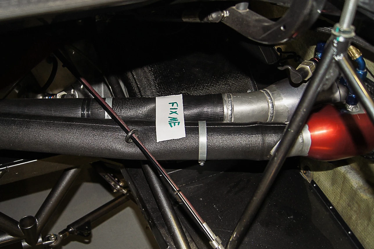 We can only assume that this is the motorsport equivalent of a post it note