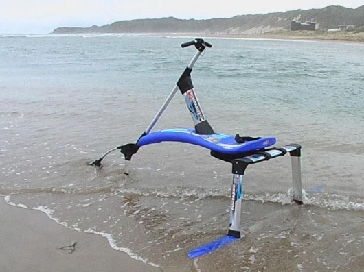 The Pump-a-bike can even be used in surf