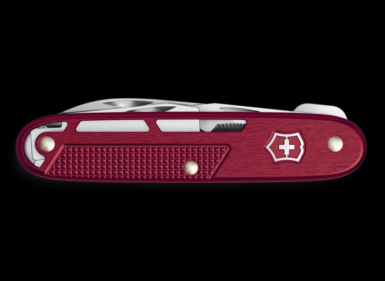 Sleek, skeletal Swiss Army knife packs a locking blade and plenty more