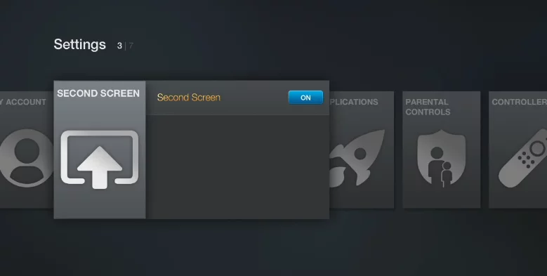 Second Screen is enable in Fire TV Settings