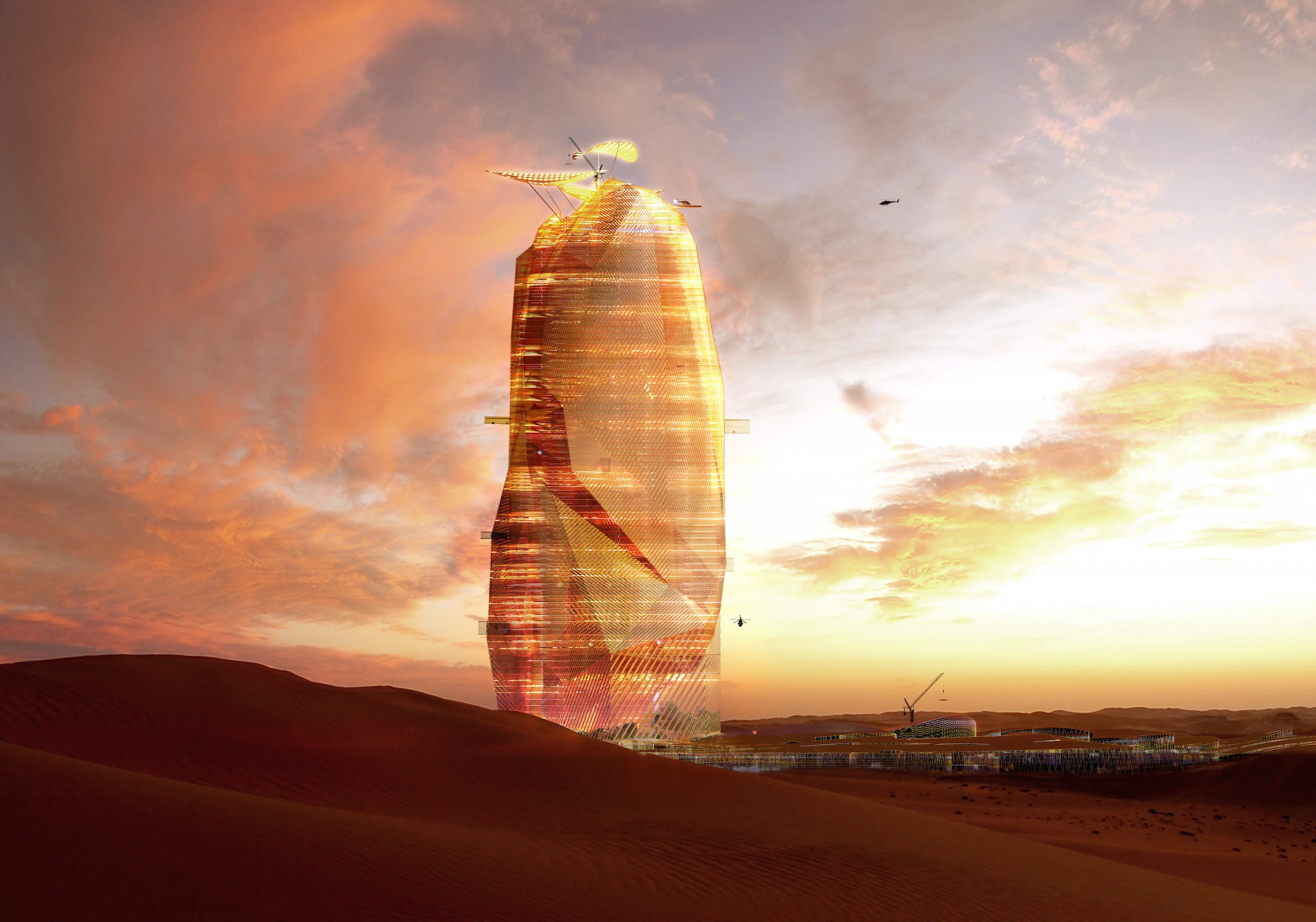 The City Sand Tower rises to a height of 450 m (1,476 ft) (Image: Manal Rachidi Oxo Architects and Nicolas Laisné Associes)