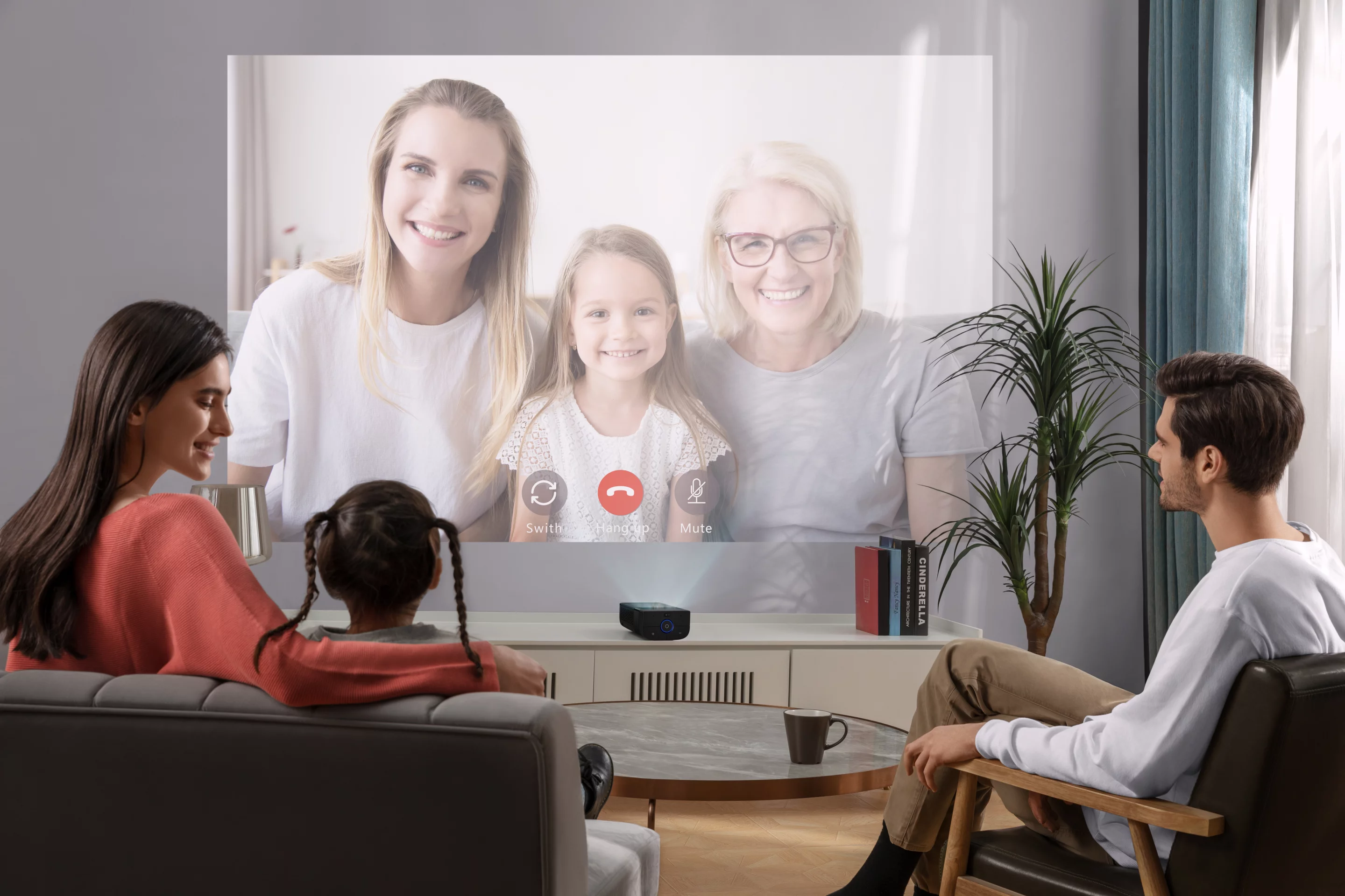 A built-in 8-MP camera and bi-directional microphone make big screen video conferencing possible