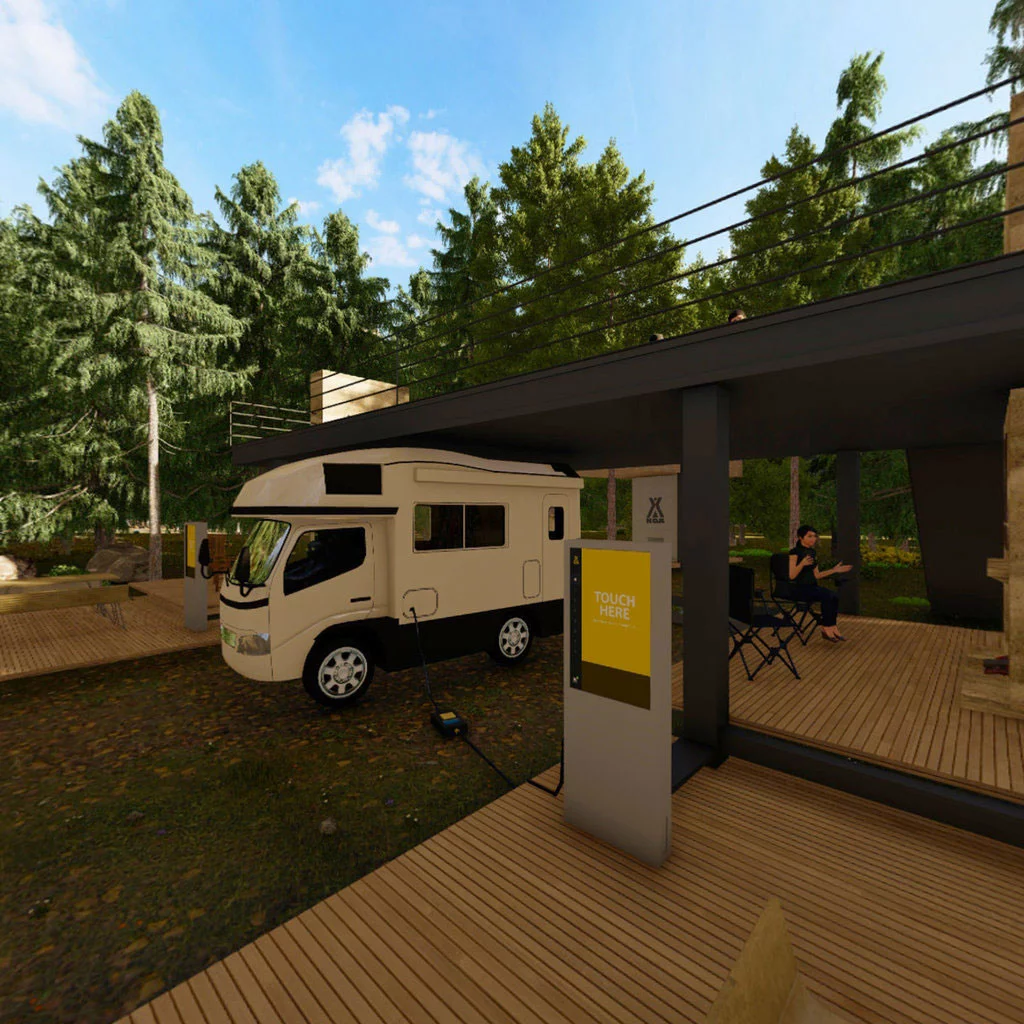 Electric vehicle charging wasn't as prominent as we expected, but it was still a part of the vision