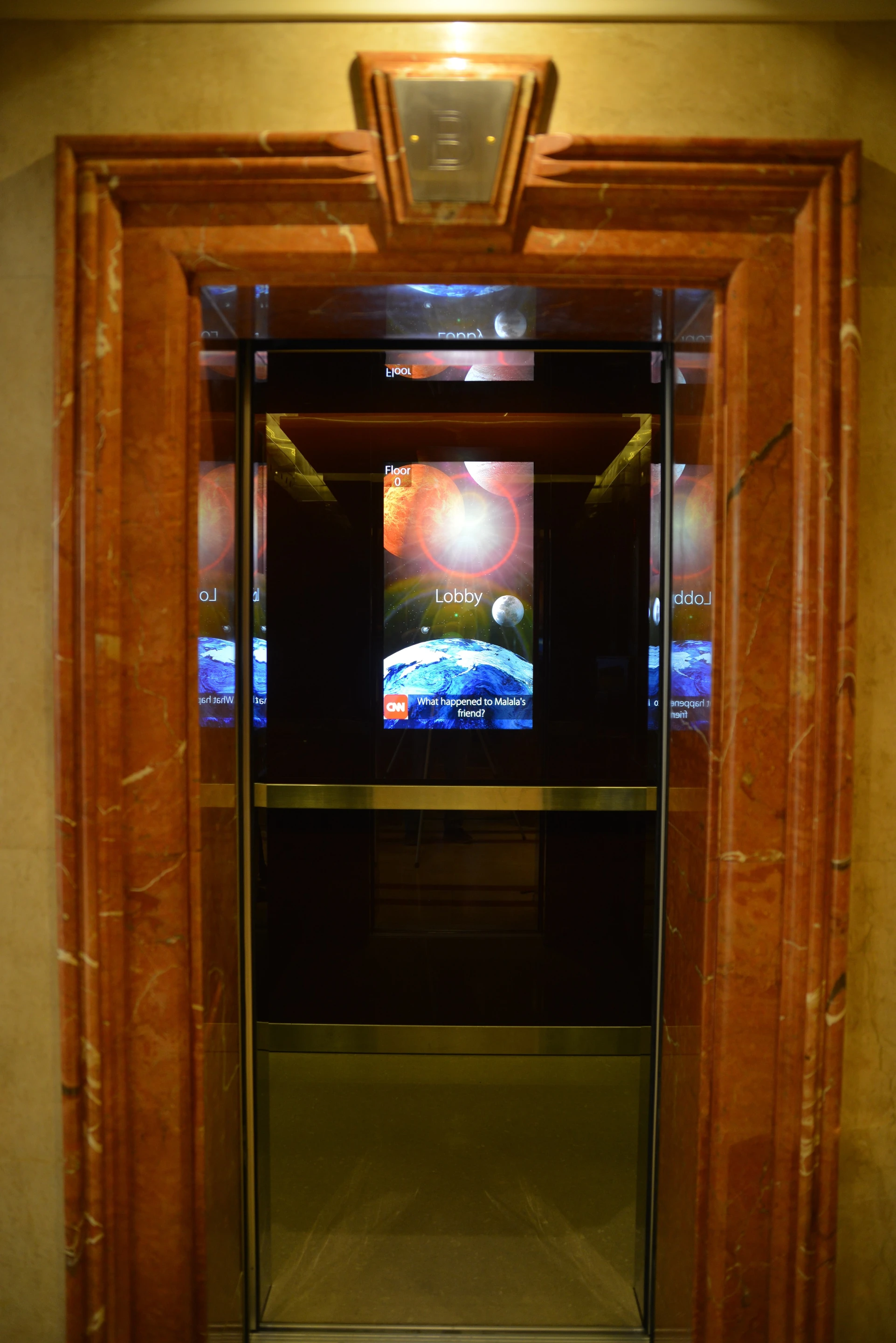 The display can show moving images and info