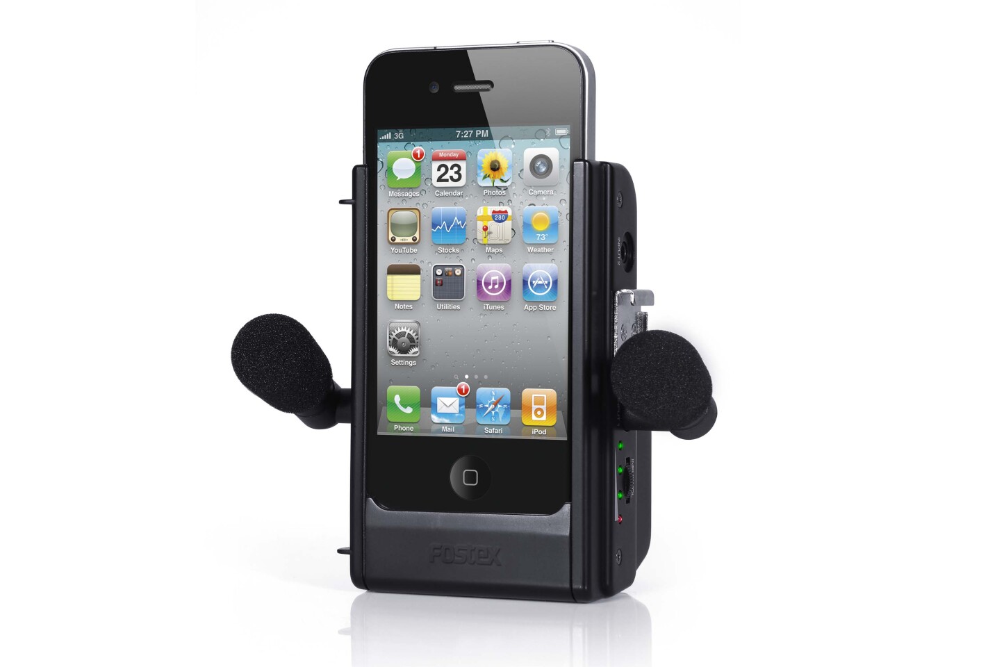 The Fostex AR-4i audio interface for iPhone 4 allows users to run dual mics into their phone, and control their input level