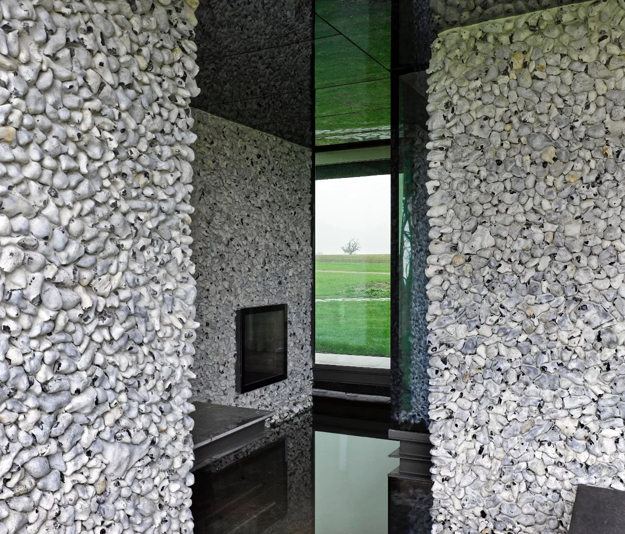 Flint House was completed earlier this year and serves as accommodation for members of the famous Rothschild banking family and visiting artists